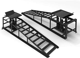 2 PCS Hydraulic Car Ramp, 11065LBS 5T Heavy Duty Car Ramps with Hydraulic Jack, Steel Car Ramps for Oil Changes High Lift 9"-14.2" for Home Garage, Vehicle Truck Repair, Black