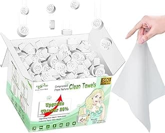 Compressed Disposable Face Towel Cleaning Kit, Thicken Facial Cleansing Cloths Towelettes,Compact Portable Wash Cotton Wipes Tablets Coin Tissues for Beauty Salon Personal Care Travel(500 PCS)