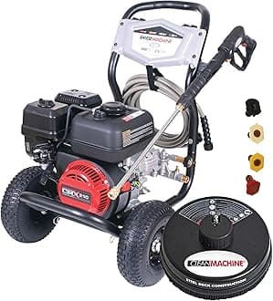 3400 PSI Gas Pressure Washer and 15-Inch Surface Cleaner, 2.5 GPM Residential Power Washer, 25' Hose, Clean Machine, 49-State (CM61248-S)