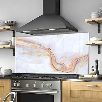 Tempered Glass Kitchen Backsplash, Stove Back Top Cover, Splashback Tile, Kitchen Sink Cover Splash Guard, Home Wall Decor (30x24''-(76x61cm))