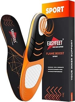 EASYFEETSport Athletic Shoe Insoles Men Women - Ideal for Active Sports Walking Running Training Hiking Hockey - Extra Shock Absorption Inserts - Orthotic Comfort Insoles for Sneakers Running Shoes