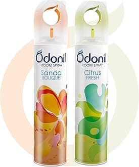 OdonilAerosol Spray (Pack of 2), Sandal Bouquet 220ml+Citrus Fresh 220ml