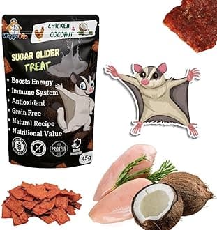 WiggleBoo Chicken & Coconut Suger Glider Treat, Chip, For All Life Stages | Protein Rich | Fiber Rich | Crunchy Healthy Snacks | Training Treat | 45Gm