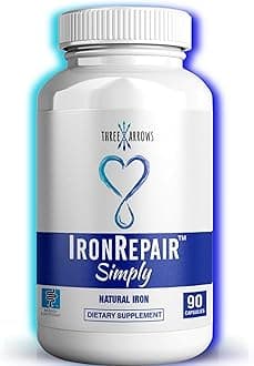 Iron Repair Simply Heme Iron Supplement, Best Absorption & Gentle on Stomach, Monash Low FODMAP, Raise Hemoglobin & Ferritin Iron Pills for Women, Teens, & Pregnancy 90 Gelatin Iron Capsules