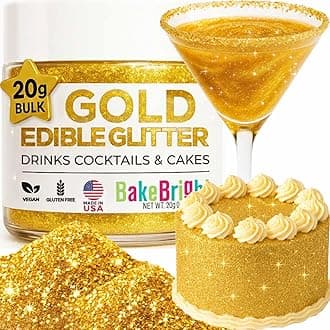 Easter Gold Edible Glitter for Drinks 20g - Gold Edible Glitter for Cakes Cocktails Cake Decoration Sprinkles - Easter Gold Luster Dust for Cocktail & Cake Topper Chocolate Baking Decorating Fondant Cookies - Drink Shimmer Spray - Food Grade Vegan, Kosher, Halal, Gluten Free - Made in USA