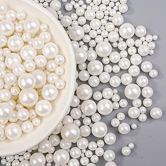 Edible White Pearl Sugar Sprinkles, White Pearls for Cake Decorating, 130g/4.58oz, Candy Baking Cake Decorations, Cupcake Toppers & Cookie Decoration, Wedding Party Valentines Easter Supplies