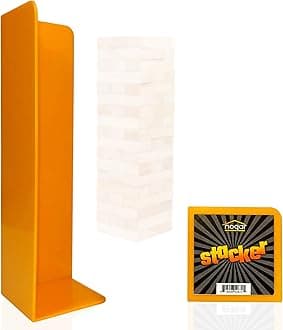 Wood Block Tower Stacking Tray Game Accessory Ages 6 to Adult - Compatible with Tipsy Tower, Lewo, WE Games and More