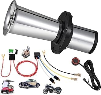 Ooga Horn 12V Kit, Antique Classic Aooga Ahooga Car Horn with Wire and Button, Vintage Old School OOGA Air Horns for Golf Cart Car Truck