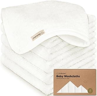 6-Pack Baby Bamboo Washcloths- Soft Absorbent Viscose from Bamboo