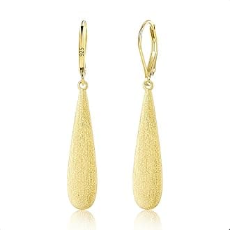 925 Sterling Silver Long Teardrop Dangle Earrings for Women Hypoallergenic Drop Leverback Earrings Trendy Silver Long Teardrop Dangle Earings for Jewelry Gifts