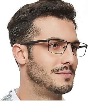 OCCI CHIARI Blue Light Blocking Glasses for Men Metal Frame Eyeglasses Men's Computer Glasses Clear Lense