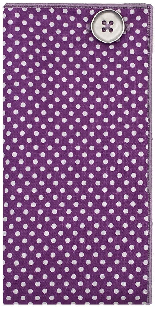 Purple & White Dot w/Silver Button Men's Pocket Square by The Detailed Male