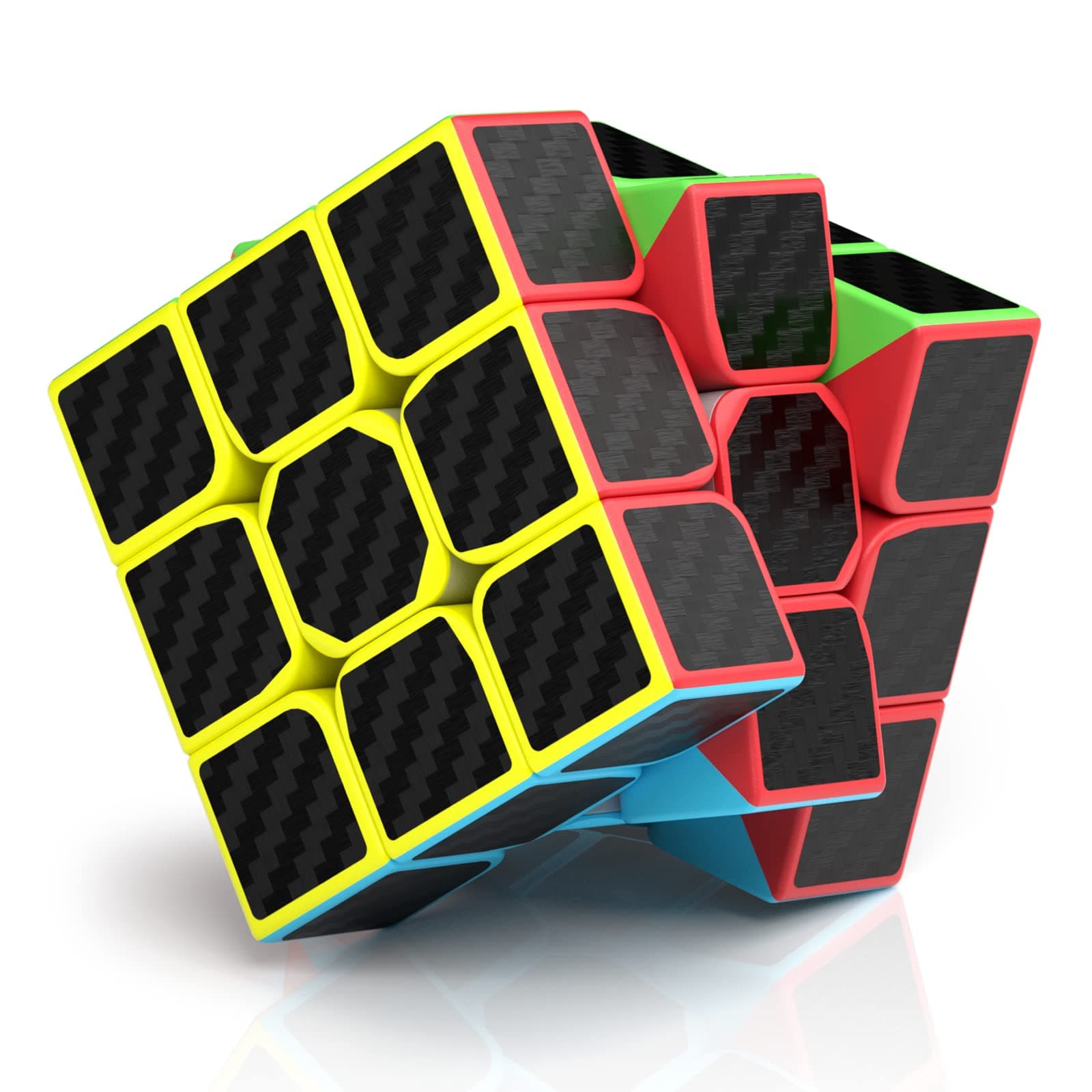 ROXENDA Speed Cube, Magic Puzzle Cube Super-durable Carbon Fiber Sticker with Vivid Colors for Kids (3x3x3)