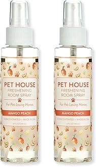 One Fur All Concentrated Room Spray 4 OZ Dog and Cat Friendly Air Freshener for Pet Odor, Mango Peach, Pack of 2