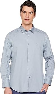 Peter EnglandMen's Cotton Slim Fit Solid Full Sleeve Casual Shirt