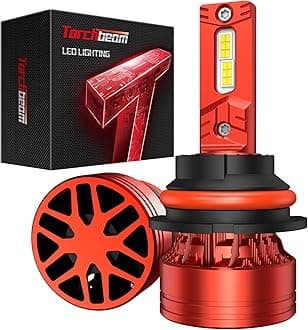 Torchbeam 9004 HB1 Led Light Bulb, 9004/HB1 Driving Fog Bulb with 60000LM & 6500K,60000Hrs Long Life & 5 Mins Quickly Plug,Pack of 2