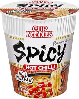 Cup Noodles Spicy Hot Chilli Flavoured Instant Noodles, 64 g Pot (Pack of 8)