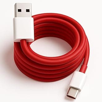 Oneplus 65W Supervooc Type A to C 1M Fast Charging Cable for Oneplus 13S/13R/13/12/12R/Nord 4/CE 4/11/11R/10Pro/ 10R/10T/9RT/9R/8R/8T/6/6T/7/7T/Tablet/Laptop (Dash,Warp) 65Watt USB C Charging, Red