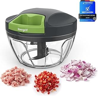 Ibergrif M501 Manual Food Chopper, Multi-Functional Onion Cutter for Kitchen, Pull Chopper BPA Free, Dishwasher Safe, Easy Pull Food Processor for Onions, Garlic, Nuts