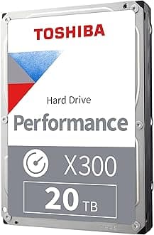 Toshiba X300 20TB Performance & Gaming 3.5" Internal Hard Drive - CMR SATA 6GB/s 7200RPM 512MB Cache - HDWR62AXZSTA