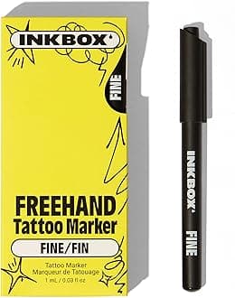 inkbox Freehand Tattoo Marker – Fine Tip, Lasts up to 10 days, For All Skin Tones, Water-Resistant, Cruelty-Free & Vegan | Long-Lasting Temporary Tattoo Pen, All Artists Skill Levels -1 Count