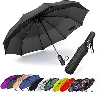 SIEPASA Windproof Travel Compact Umbrella-Automatic Umbrellas for Rain-Compact Folding Umbrella, Travel Umbrella Compact, Windproof Umbrellas for Men Women Teenage.(Black, 54 Inch)