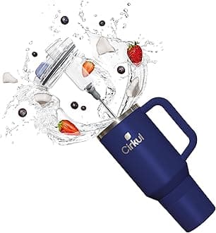 Cirkul 40oz. Midnight Blue Stainless Steel Tumbler with Handle, All-Day StrawSip, Double-Wall Insulated