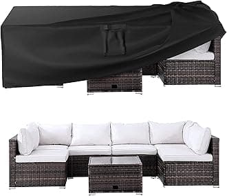 Patio Furniture Covers, Outdoor Furniture Cover Waterproof, General Purpose, Outside Table and Chair Covers, Heavy Duty 600D (128 Inch L x 82 Inch W x 28 Inch H)