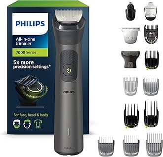 Philips Series 7000 All-in-one Trimmer, 15-in-1 Multigroom for face, Head and Body, One Tool - Ultimate Precision, 26 Length Settings (0.5-20 mm) (Model MG7950/15)