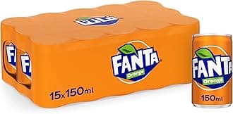 FANTA Orange, Carbonated Soft Drink, Can 150ml, Pack of 15