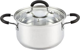Cook N Home Stainless Steel Stock Pot with Lid 3 Quart, Cooking Sauce Pot Casserole Pan Saucier, Induction Compatible, Dishwasher Safe With Stay-Cool Handles, Silver