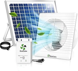 Solar Fan with Battery, Solar Powered Fan 200mm with 12V Solar Panel and 4.5M Cable, Exhaust Fan for Greenhouse, Shed, Attic