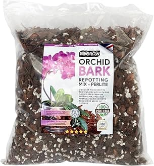 Specialized Orchid Bark Mix with Perlite - Perfect for Orchid Potting and Repotting - Enhances Drainage and Aeration (2L)