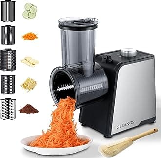 5 In 1 Electric vegetable slicer，300W Electric Cheese Grater Salad Shooter, One-Touch Easy Control, Electric Grater for Vegetables, Cheeses and NutsFor Home Kitchen