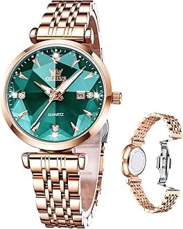 Women Watches Simple Dress Ladies Watch Rose Gold Stainless Steel Watch Waterproof Quartz Date Luxury Diamond Small Wristwatch Fashion Analog Female Reloj Mujer Blue White Green Red Yellow Face