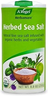 A. Vogel Herbamare Seasoned Sea Salt - USDA Organic - Seasoning Salt Infused with 12 Herbs - 33% Less Sodium - Non-GMO - Gluten Free - Kosher - 8.8 oz