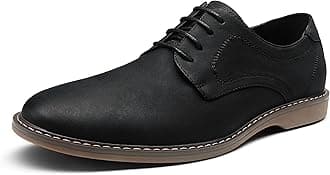JOUSEN Men's Oxford Plain Toe Classic Lightweight Suede Casual Dress Shoes (9,Classic Suede-619-Black)