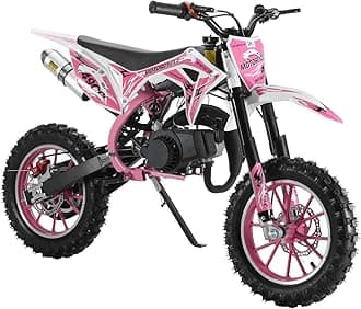 Kids dirt bike - 50cc Dirt Bikes Gas Mini Bike Kids Motorcycle, Upgrade Pit Bike Mini Motorcycle for kids, Off Road Tires, Front Rear Disc Brakes, Pull Start, Pocket Bike Gift for Child Teens