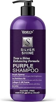 Brass Toning Purple Shampoo for Grey and Silver Hair, Infused with Purple Pigment, Sulfate Free Shampoo for Gray and Silver Hair (16 fl oz)