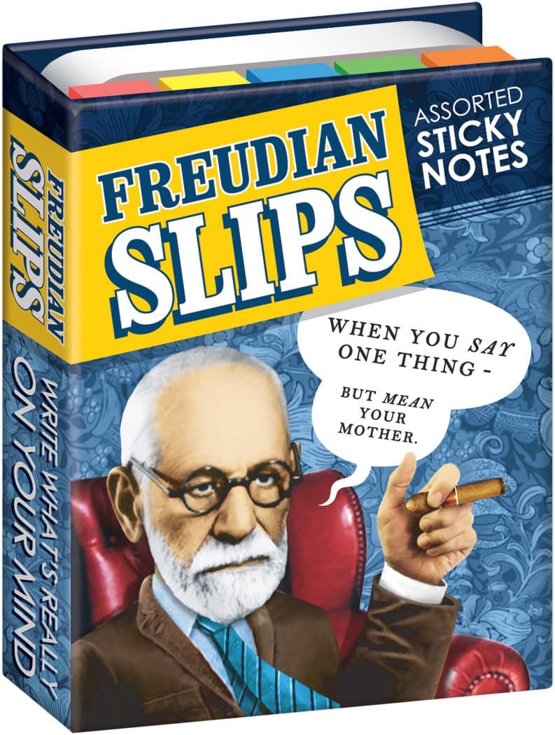Freudian Slips Sticky Notes - Sigmund Freud Themed 3.25" by 4.25" Booklet with Self-Sticky Individual Notes Inside