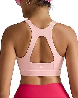 RUNNING GIRL Sports Bras for Women High Support,Racerback Molded Cup Sports Bra with Sewn in Pads