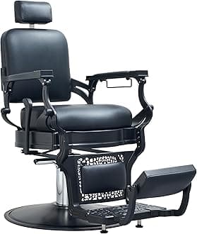 Vintage Barber Chair for Hair Stylist, Heavy Duty Barber Chair for Barbershop, Reclining Hair Salon Chair, Classic Tattoo Massage Beauty Spa Salon Equipment