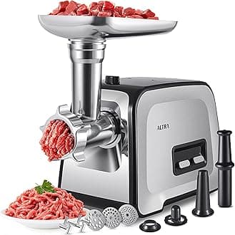 - Meat Grinder, Sausage Stuffer, [2800W Max] Electric Meat Mincer with Stainless Steel Blades & 3 Grinding Plates,Sausage Maker & Kubbe Kit for Home Kitchen & Commercial Using