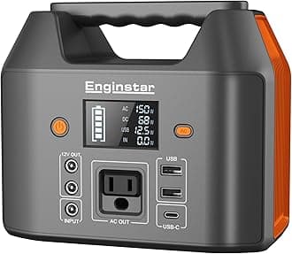 EnginStar Power Bank with AC Outlet 150W 110V Laptop Power Bank, 155Wh/ 42000mAh Battery Bank, Lithium Ion Power Supply for Emergency Camping