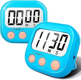2 Pack Kitchen Timers Loud Ring Digital Timers for Cooking Magnetic Blue