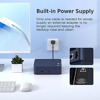 Beelink Mini PC EQi12, Intel Core 1220P(Max 4.4GHz 10C/12T), 16GB DDR4 500GB PCle4.0 SSD Mini Computers,Dual LAN/Wifi6/BT5.2,Dual 4K Display,Built-in Power Supply Office PC