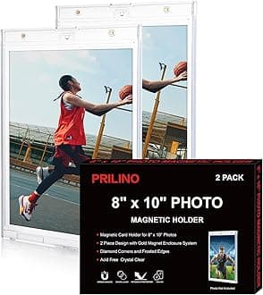 2-Pack 8 x 10 Inch-Acrylic-Magnetic-Picture-Frames - Crystal Clear Magnetic Photo Frames, One Touch Photo Magnetic Holders, UV Protection Protectors, Premium Wall Mountable Photo Protective Holders