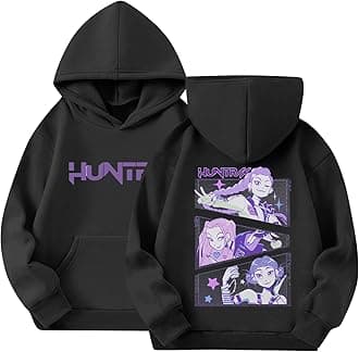 BCFSITNBHHuntrix Hoodies Girls Vintage Y2k Pullover Huntrix Huntr/X Hip Hop Streetwear Oversized Fashion Long Sleeve Hooded Sweatshirt for Kids