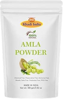 Khadi 100% Pure & Natural Amla Powder For Skin & Hair Care,Pure & Natural, Fresh (100gm., AMLA)