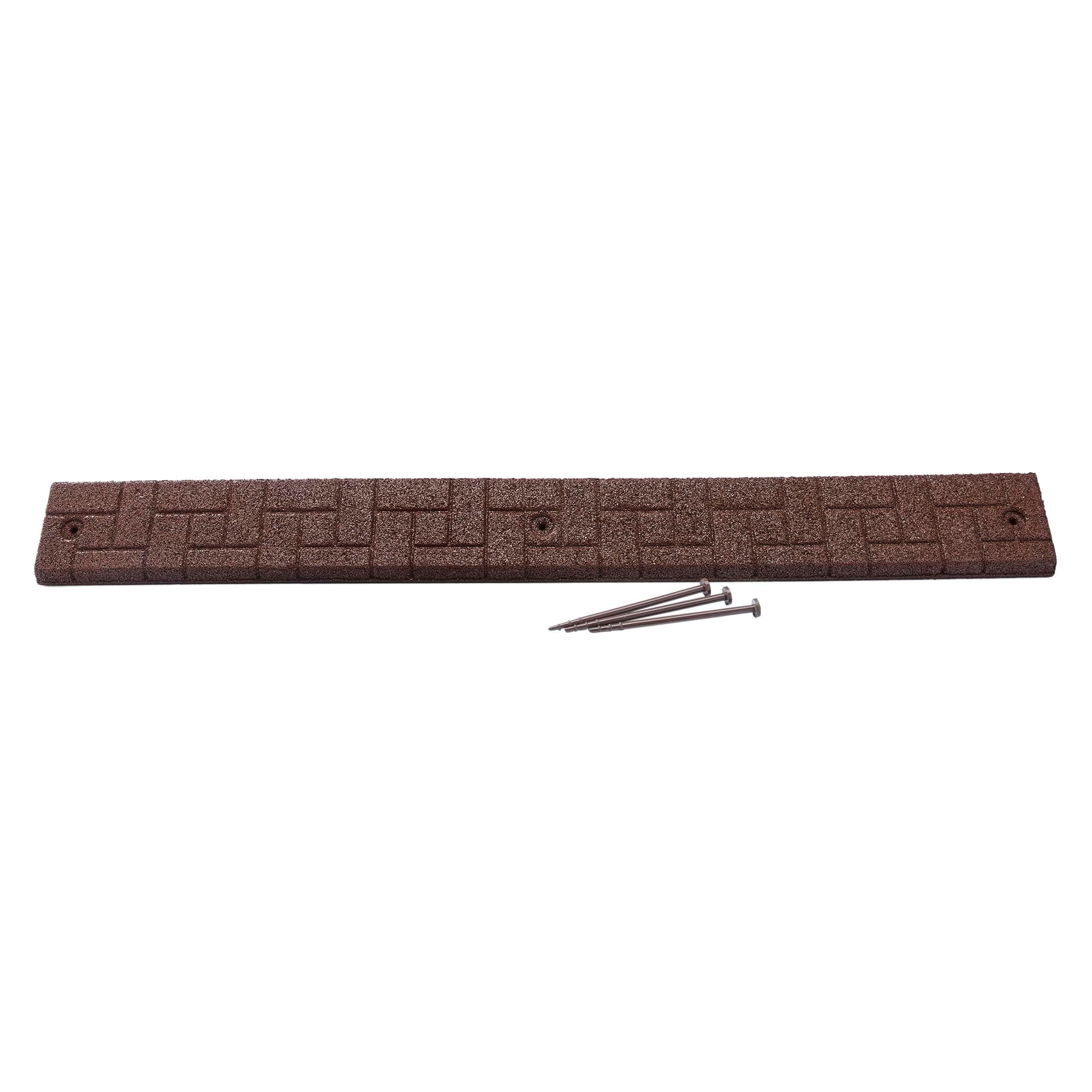 Premium Rubber Angled Terracotta Landscape Edging - 4 ft. Long, 3.5 in. High 4 in. Deep - 4 Pack (Brown)
